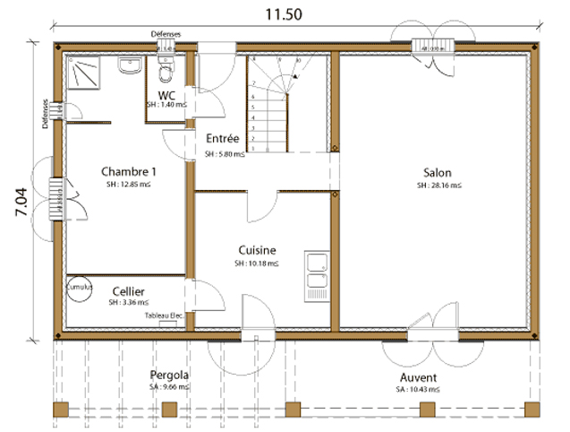 plan maison 130m2 etage