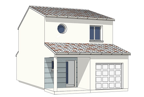 plan maison etage garage integre