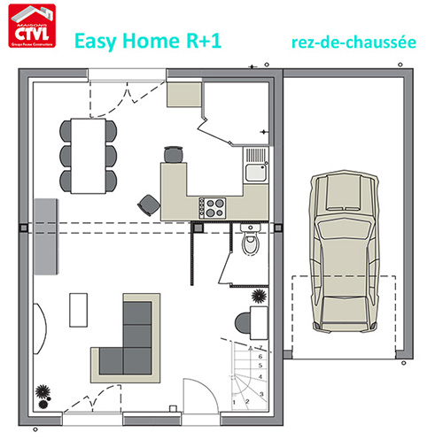 Modèle et plans: Easy home r+1 du constructeur Maisons CTVL